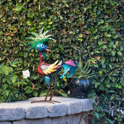 Alpine Corporation 48 cm hoch Indoor/Outdoor Metall Hahn Statue Dekoration
