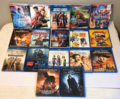 Lot 17 Blu-Ray Movies Action Sci-Fi Animated Marvel Disney Batman CLEAN DISCS!!!