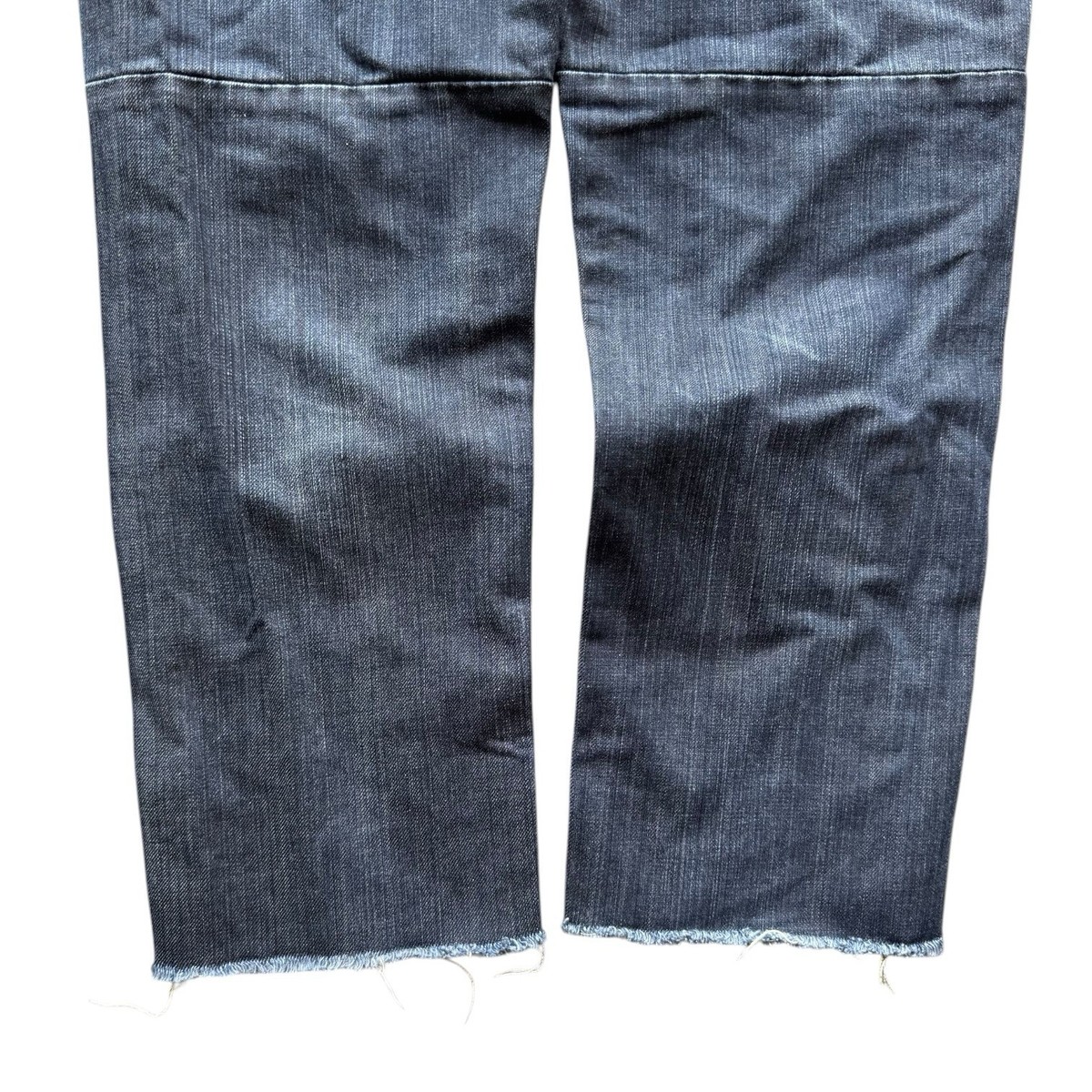 EVISU ストレートデニム ブルー サイズ 38 X 35 ボタンフライ EVISU Men's Straight Distressed Jeans Embroidered Logo Button Blue