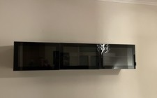 3x IKEA Besta Korpus Vitrine - dunkelbraun +Glasplatte und GLASSVIK Vitrinentür