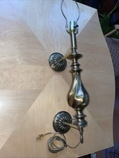 Vintage Brass Wall Sconce Lamp Ornate Candle Style Electric Fixture Tested Works