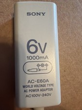 SONY AC-E60A World Voltage Type AC Power Adaptor AC100V-240V Genuine OEM