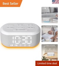 Small Digital Alarm Clock for Bedrooms Sound Machine with 30 Soothing Sound P...