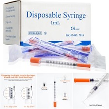 1ml 31 Gauge Syringe 100 Pack Individually Packed Medical Supply