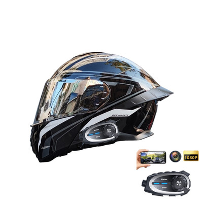 Motorcycle Helmet Bluetooth Action Camera Helmet Headsett DOT