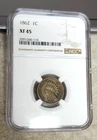 1862 Indian Head Cent - XF45 - NGC
