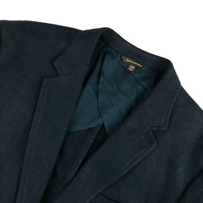 Mario Bellucci Men's Flannel Slim Fit Smokers Jacket Blazer Navy   46 R