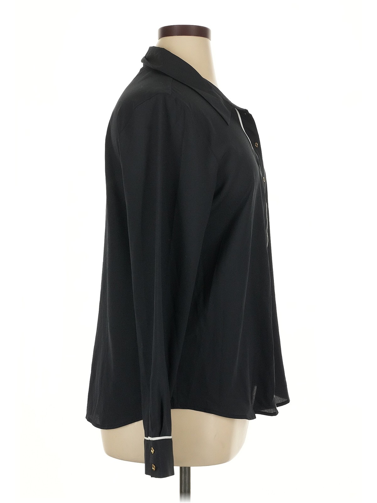 Calvin Klein Women Black Long Sleeve Blouse XL thumbnail 3