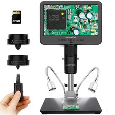 AD246-M Digital Microscope for Adults, 3 Lens Soldering Microscope, 1080P FHD...