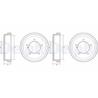 2X Delphi Bremstrommeln 200Mm Hinten Passend FÜR