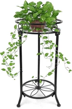 2-Tier Plant Stands Indoor Outdoor 20.3,Metal Black Rustproof Plant Stand,Heavy