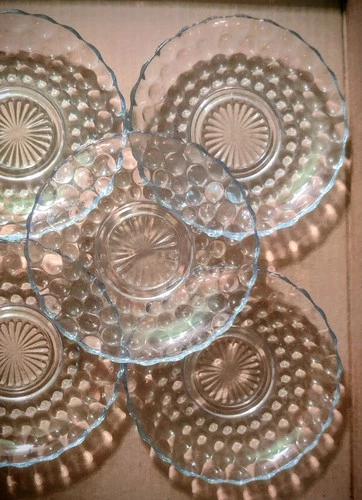 Anchor Hocking Depression Glass Bubble Bread Plates 5.75" Set of 5