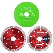 3Pcs 4.5 Inch Glass Cutting Disc, Diamond Blade for Angle Grinder