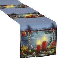 Violet Linen Seasonal Glories Illuminated LED Christmas Decorative Table Runner