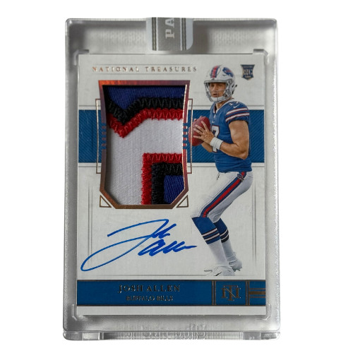 Josh Allen #163 Football Cards 2018 National Treasures Patch Autograph trading card — raw and PSA graded price guide
