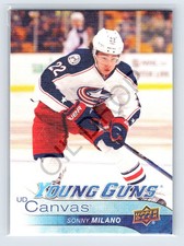 2016-17 Upper Deck Series 1 Hockey SONNY MILANO #C94 YOUNG GUNS CANVAS ROOKIE