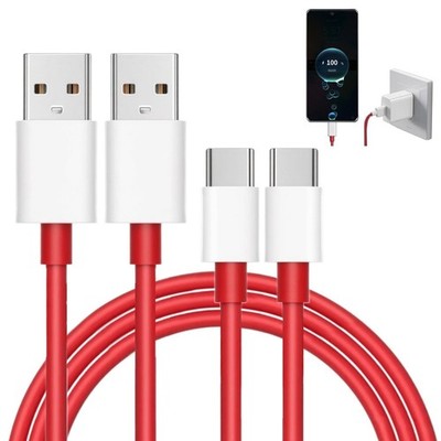 USB C Charging Cable 2-Pack, Fast Charge Cord for OnePlus 13/12/11/10/9/8/7/6