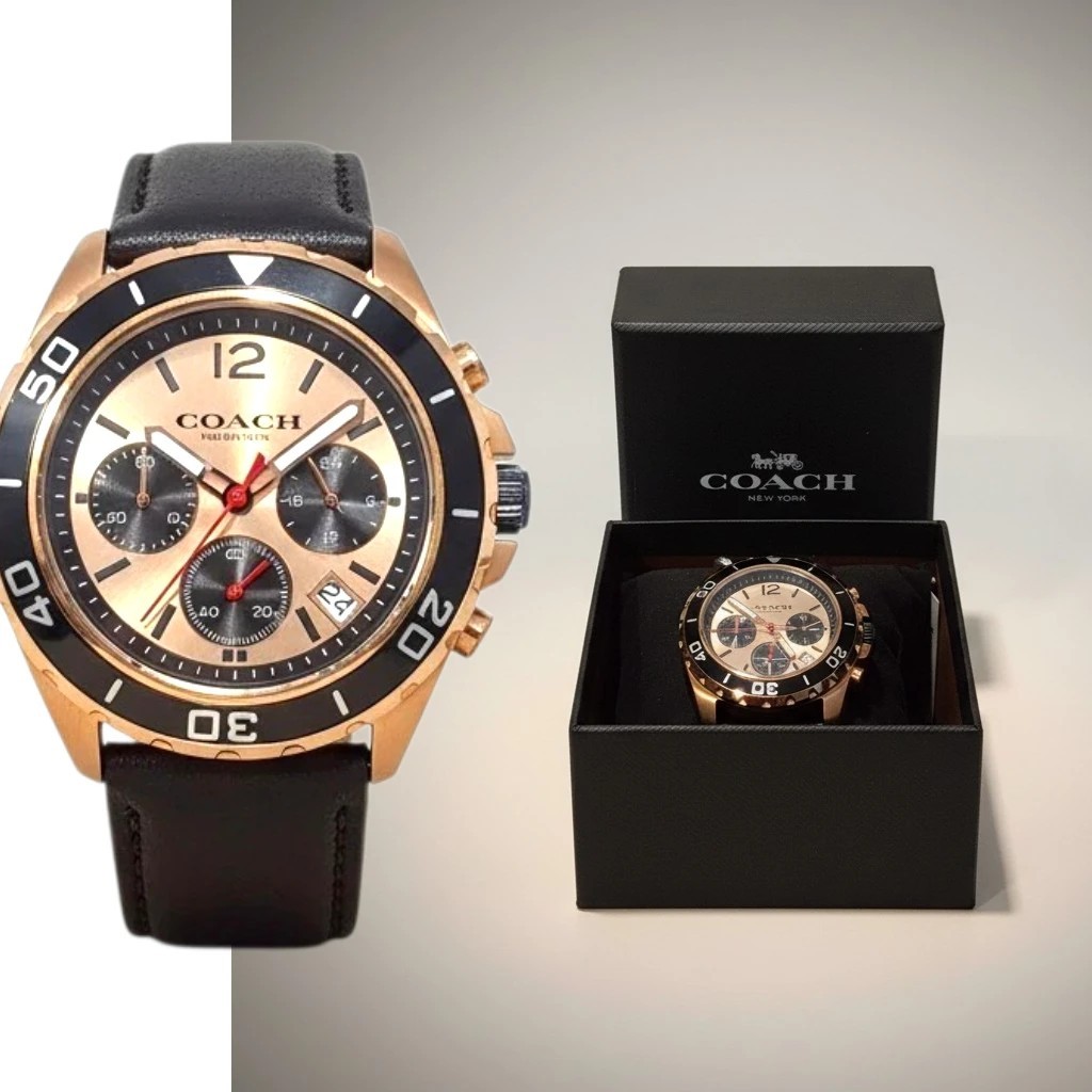 ??? $295 COACH ROSE GOLD 44MM MEN display picture 2