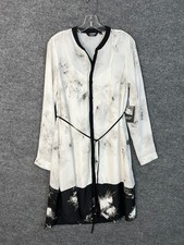 Simply Vera Wang Dress Womens Medium Floral Minimalist Botanical Button Front