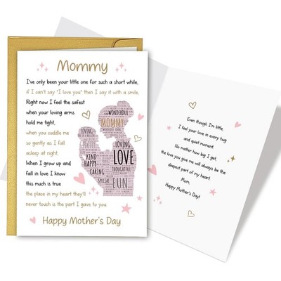 Poem Mother's Day Card for Mommy, Heartfelt Mother's Day Card for Mom from Daugh