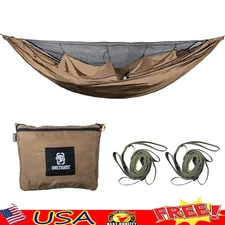 Durable Lightweight Hammock W/ Mosquito Net Internal Cover & Carabiners New