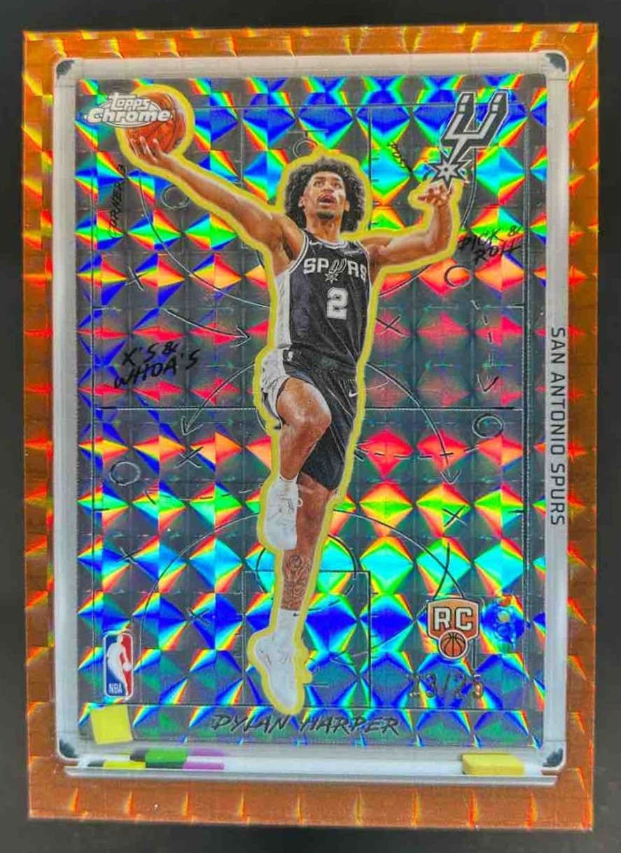 2025-26 Topps Chrome Dylan Harper X's and Whoa's RC Geometric Orange #13/25