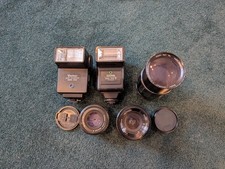 Lot Of Vintage Camera Lens And Flashes - Various Sizes Brands - NOT TESTED