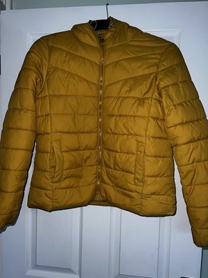 Lefties Mustard Yellow Quilted Puffer Jacket Women s Size [EU Large/UK 14) VGC