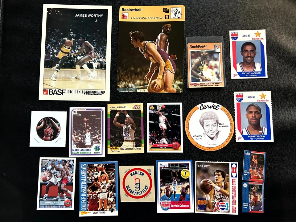 Vintage Basketball Lot Shaq Rookie, 1982 James Worthy BASF, 1989 Gigantes NBA - Image 2 of 4