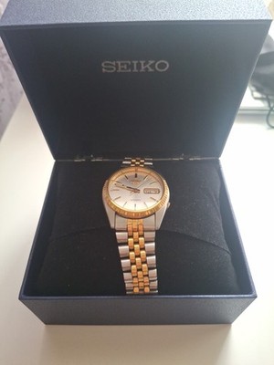 RARE Seiko President SNXJ90 Automatic 7S26-0500 White Dial TwoTone Vintage Watch