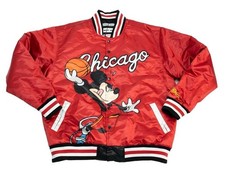 Headgear Classics Chicago Bulls Mickey Mouse Satin Varsity Jacket Kids Large