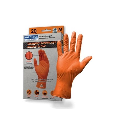 20x Nitrile Gloves Diamond Sandblast Textured Powder Free Gloves 8 mil