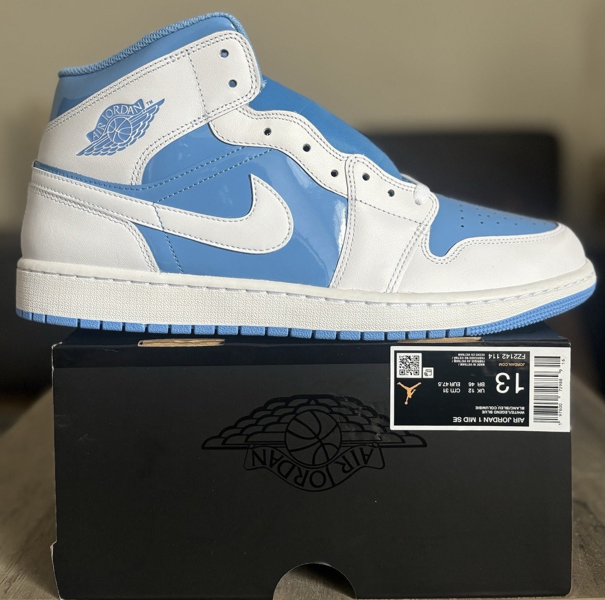 Size 13 Nike Air Jordan Mid SE Legend Blue White UNC FZ2142