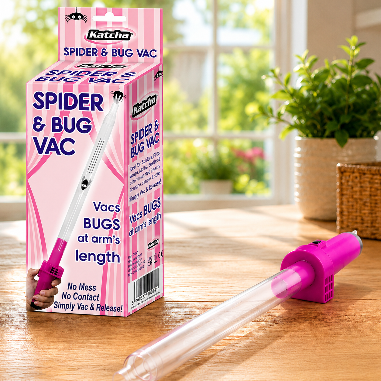 Katcha Pink Bug Buster - Vacuum Spider Catcher