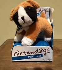 Nintendogs Boxer Mini Pups Plush Figure Toy (Nintendo, 2009) Rare Brand New
