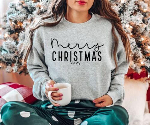 Merry Christmas Sweatshirt, Christmas Gift, Christmas Tee, Women Crewneck - Picture 5 of 6
