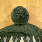 NWT J Crew Vintage Green/ White Patterned Ski Hat W Pompom. 100% Wool.   Warm! — photo 2