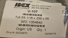 IDEX Tub SS 1/16 x .030 x 5ft, PN: U-107