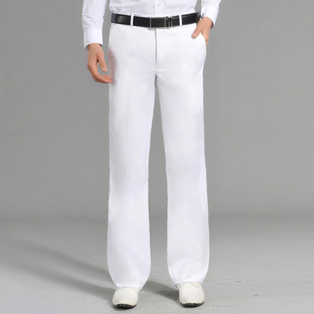 Men s Dress Pants Flared Pants Bell Bottom Trousers Pocket Straight Leg Solid Colored Comfort Wedding Office Business Streetwear Retro Black White Men s Dress Pants Flared Pants Bell Bottom Trousers Pocket Straight Leg Solid Colored Comfort Wedding Office Business Streetwear Retro Black White