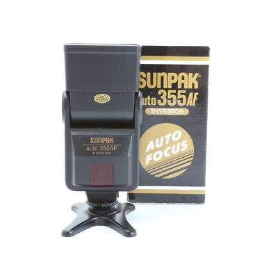 Sunpak Blitzgerät Auto 355 AF Thyristor f. Nikon + Sehr Gut (262277)