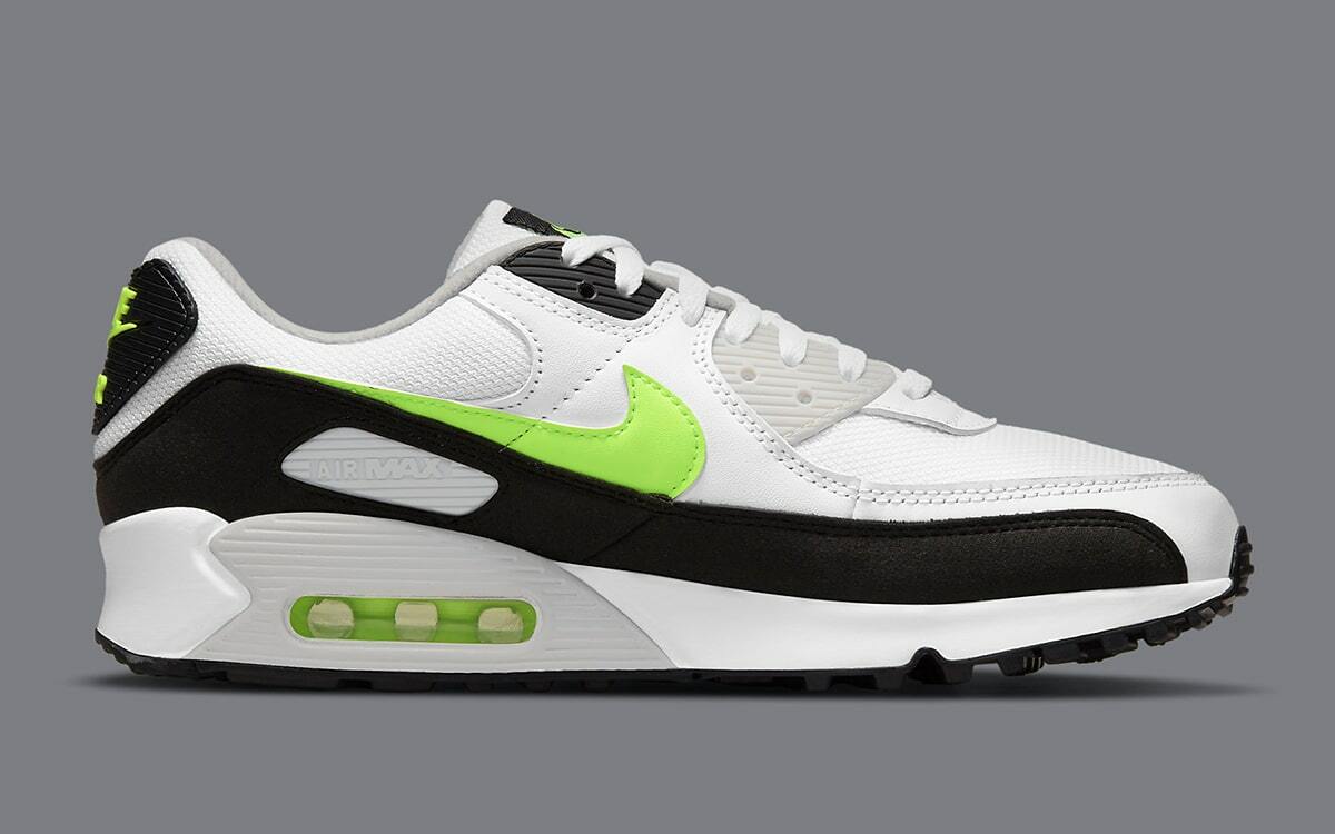 Nike Air Max 90 Hot Lime Volt White Grey Black CZ1846-100 sz 7 Men's Retro — product photo 5 of 8