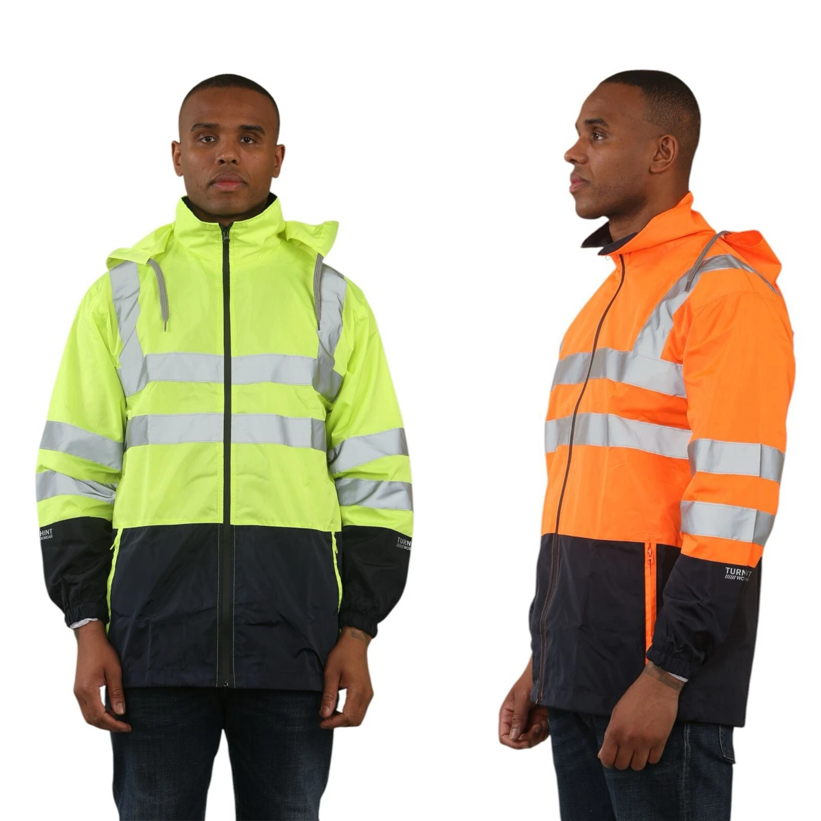 Hi Viz High Visibility Rain Jacket Hooded Work Zipped Waterproof Work Wear Coat
Opens in a new windo