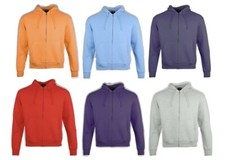 Mens Plain Zip Up Hoodie Jumper Fleece Zipper Hoody Sweatshirt New S - XXL