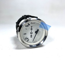 Faria GP7579A, White & Chrome Bezel Up/Down Trim Gauge 2''
