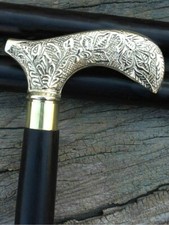 New Antique Nautical Brass Derby Head Handle Wooden Walking Stick Cane Gift