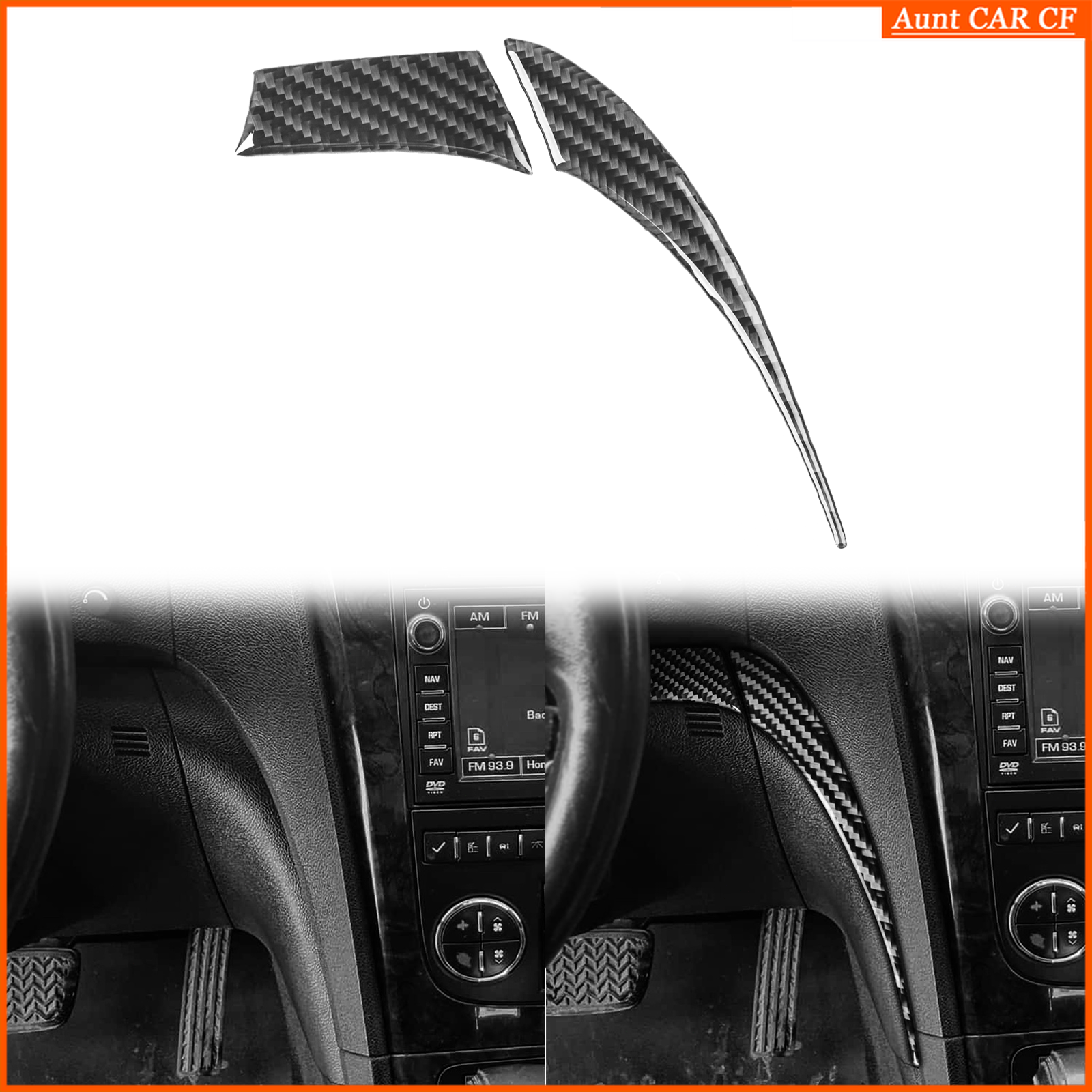 GMC Acadia 2007-2012 Real Carbon Fiber Driver Side Dashboard Trim Strip