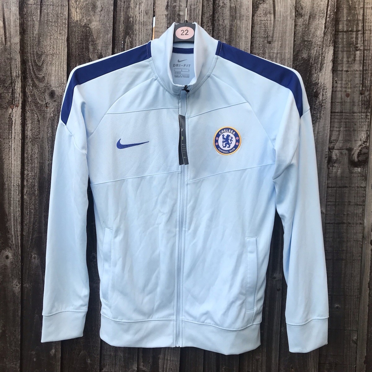 CHELSEA FC NIKE FULL ZIP FOOTBALL TRAINING TRACKSUIT BOYS SKY 