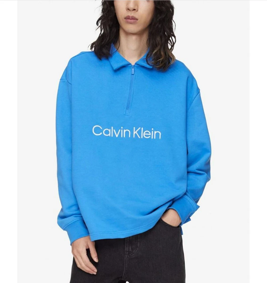 Calvin klein blue sweatshirt new arrivals
