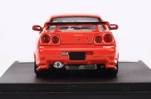 FS 1:64 JDM rot schnelle Geschwindigkeit GTR R34 Skyline Sport Modell Druckguss Metall Auto - Bild 5 von 6
