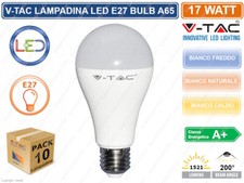 10 LAMPADINE LED V-TAC VT-2017 E27 BULBO 17 WATT A65 KIT 10 LAMPADINA LAMPADA